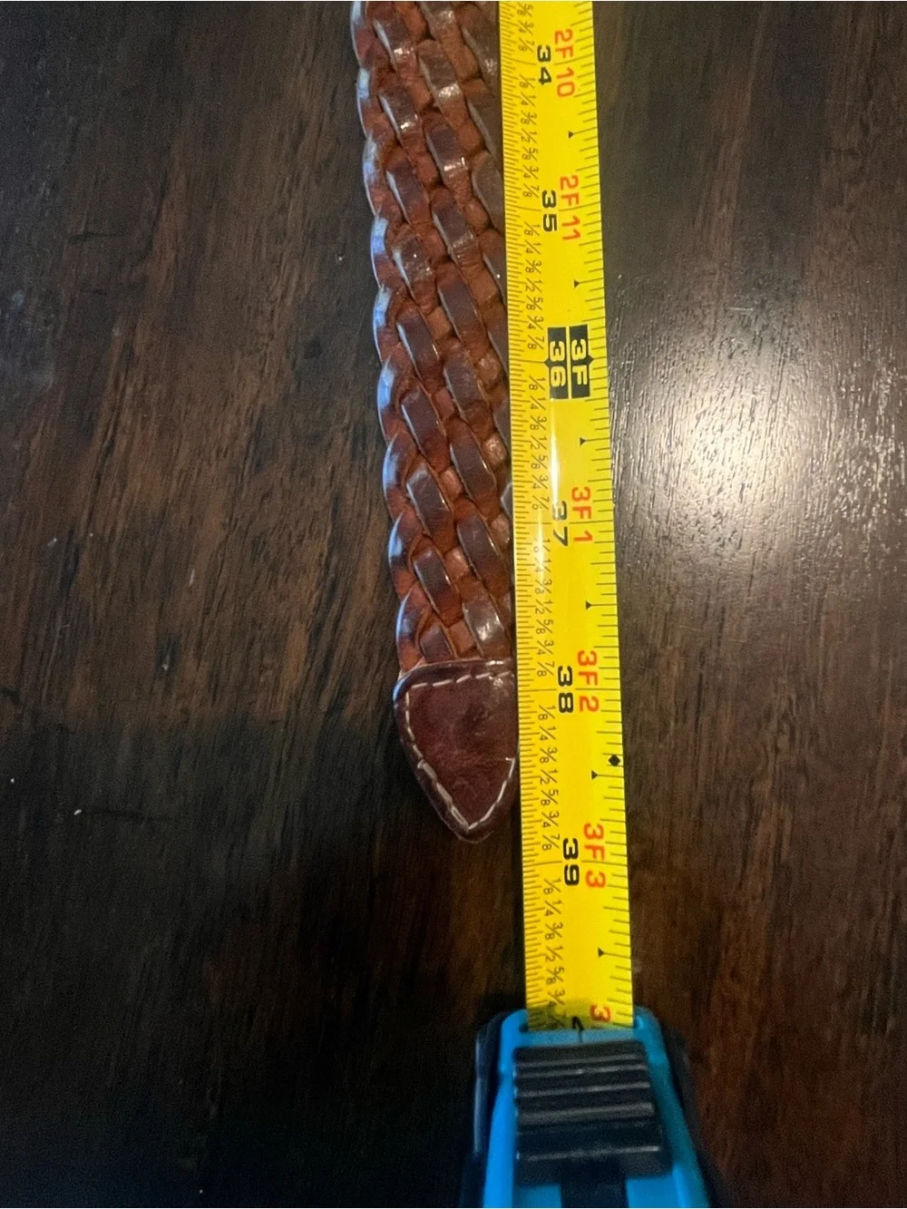 Braided Leather Belt — Brown